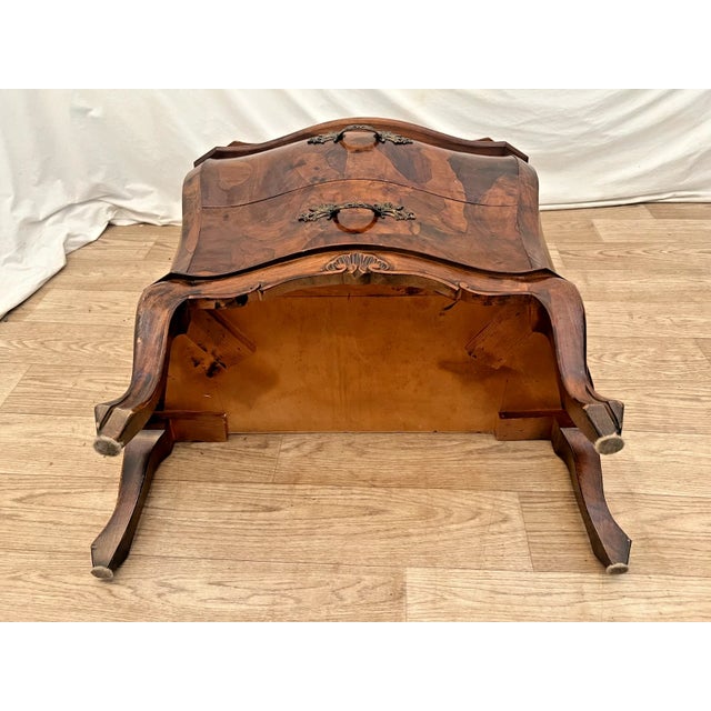 Vintage Venetian Bombe Commode Small Chest of Drawers Burl Turtle Shell Walnut For Sale - Image 13 of 13
