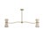 Metal Gable Linear Chandelier, Antique Natural Brass with Oyster Shade For Sale - Image 7 of 7
