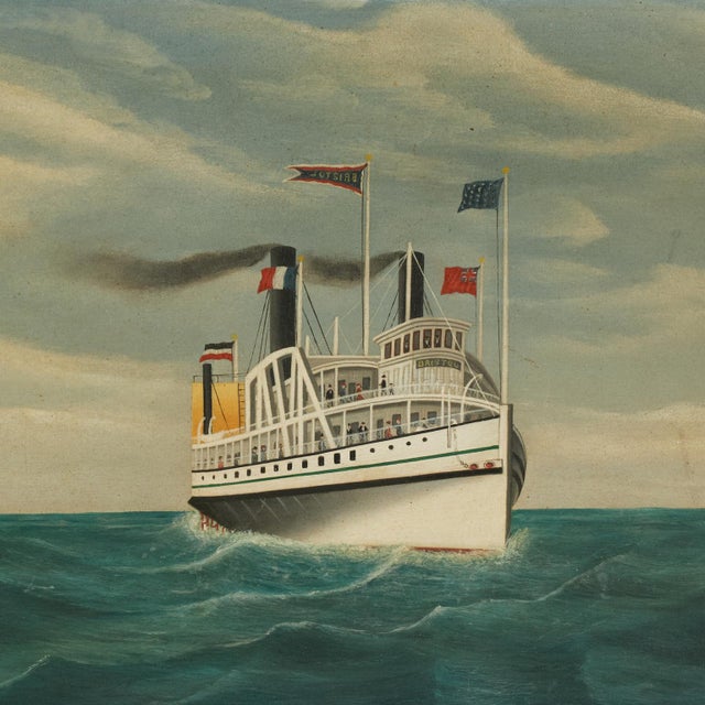 Antique English Painting of the Steamship Bristol by Samuel Pickford For Sale - Image 4 of 12