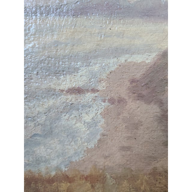Textile Antique Coastal Oil Painting Early California Impressionist Beach Landscape For Sale - Image 7 of 16