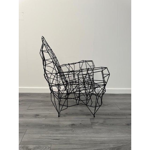 Sculptural Iron and String Armchair by Gerard Coquelin, 2020 For Sale - Image 8 of 9