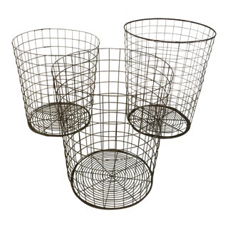 Vintage Wire Baskets - Set of 3 For Sale
