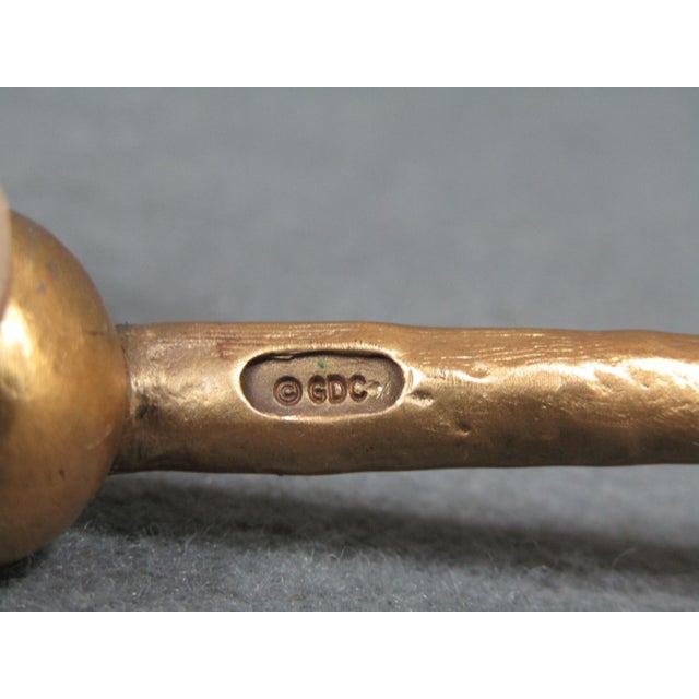 Grant Dawson Mangrove Collection 24k Gold-Plated Salad Servers, Set of 2 For Sale - Image 11 of 15