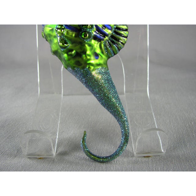 2000 - 2009 2002 Neiman Marcus Blown Glass Seahorse Christmas Ornament For Sale - Image 5 of 8