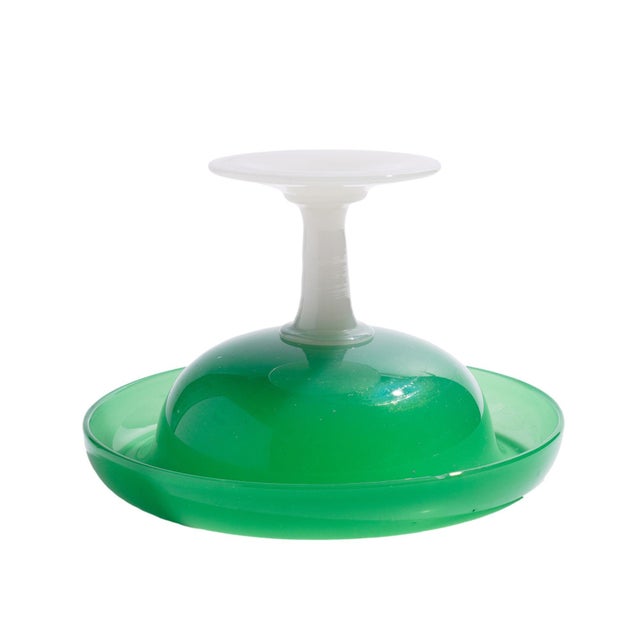 Steuben Studio Jade & Alabaster Opaline Compote, C. 1920 For Sale In Chicago - Image 6 of 6