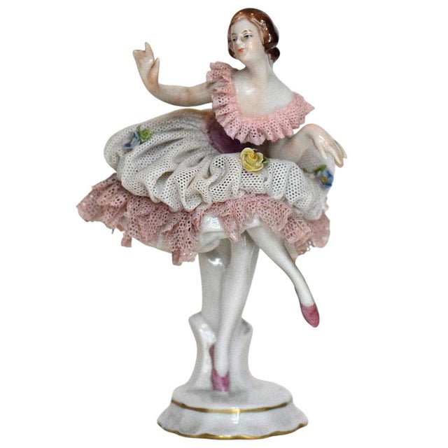 Ceramic Ballerina Figurine in Porcelain from Volkstedt, Germany, 1920s For Sale - Image 7 of 7