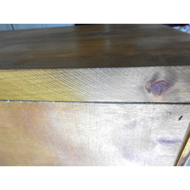 Rustic Live Edge Solid Wood Poplar Nightstands Amish Style Shelves Set of 2 For Sale - Image 13 of 13