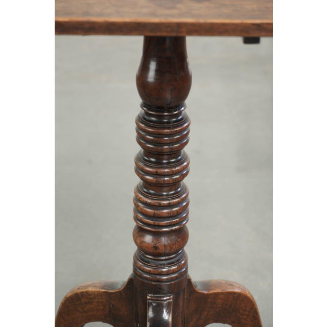 Antique English Oak Tilt-Top Table in Square Shape, 19th Century For Sale - Image 12 of 15