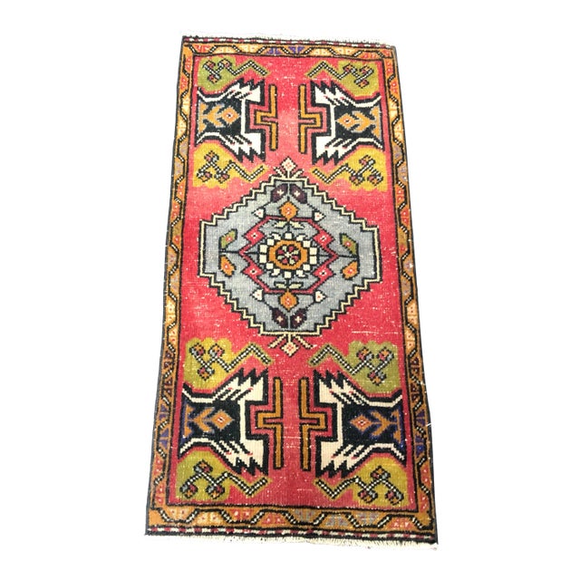 Red Oushak Handmade Turkish Rug For Sale