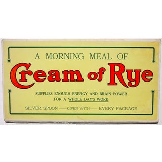 Cream of Rye Sign, Circa 1910 For Sale