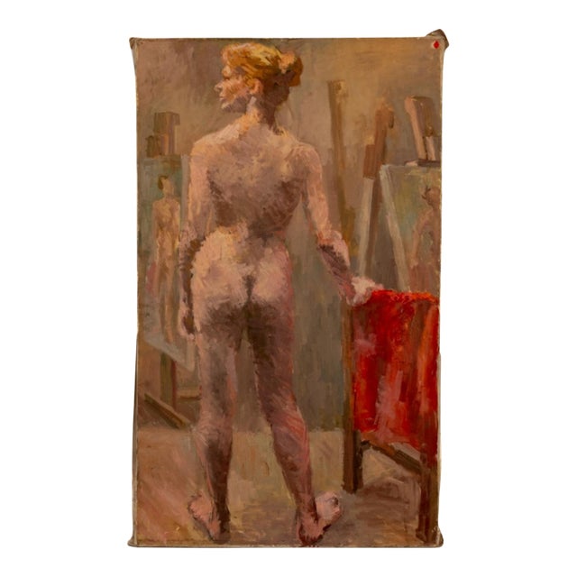 Donna Johnson Standing Nude Woman Oil on Canvas For Sale