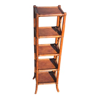 Vintage Bamboo 5-Tier Shelf For Sale
