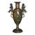 Vintage Mixed Metal Vase French Style Urn With Figural Cherubs and Cranes For Sale