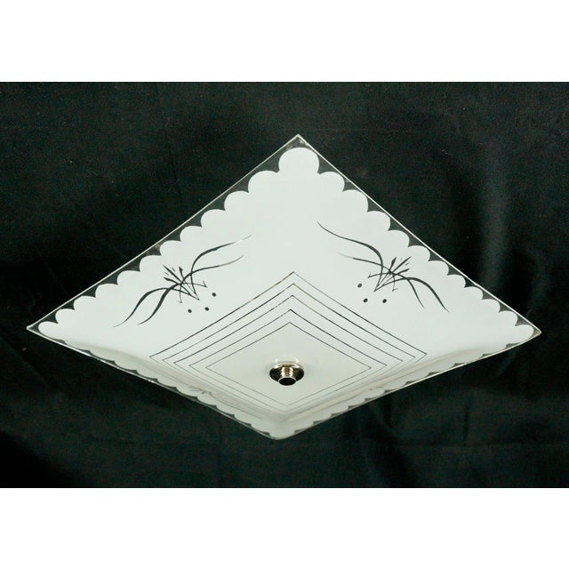 Mid-Century Modern 1960s Mid Century Modern Scalloped White Semi Flush Light For Sale - Image 3 of 12