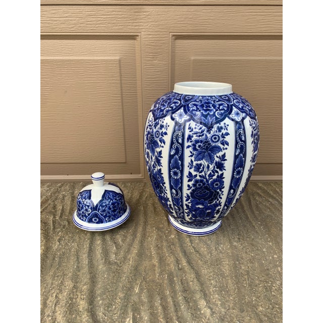 Ardalt Blue Delfia Blue & White Porcelain Ginger Jar For Sale - Image 9 of 10