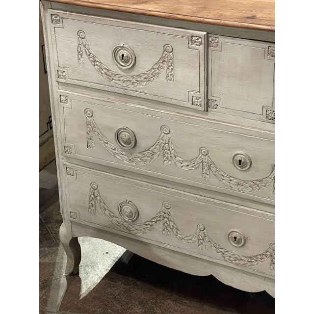 Traditional French Painted Oak Commode For Sale - Image 3 of 8