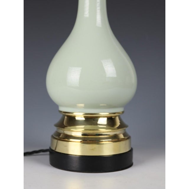 Green Victorian French Celadon Glazed Ceramic Table Lamp, 1890 For Sale - Image 8 of 11