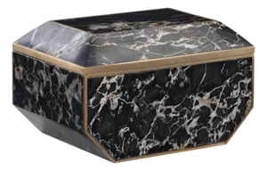 Maitland-Smith Large Brass And Golden Portoro Box