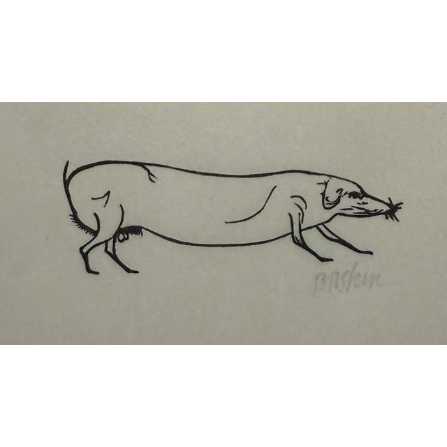 1952, Untitled [Dog] From Castle Street Dogs, Set of 3 Framed and Matted Woodblock Prints, Artist Leonard Baskin For Sale - Image 9 of 10