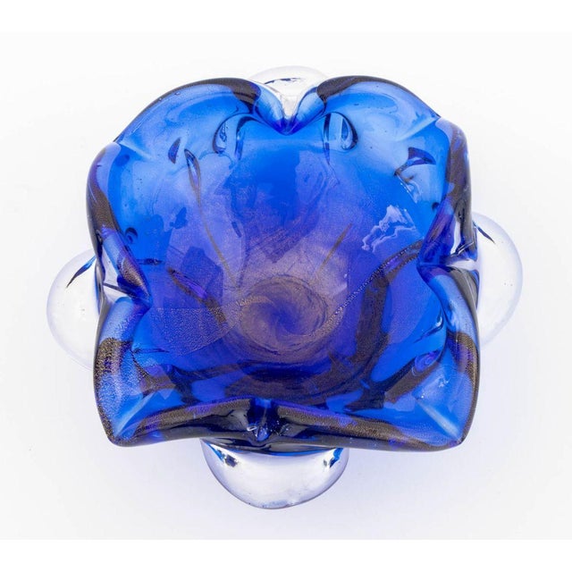 Murano Cobalt Blue Art Glass Articles, 4 For Sale - Image 10 of 12