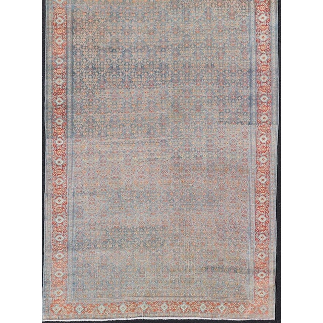 Hand-Knotted Antique Persian Long Gallery Senneh in Wool With All-Over Design For Sale - Image 4 of 16
