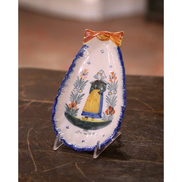 Early 20th Century Early 20th Century French Painted Faience Henriot Quimper Dishes- Set of 4 For Sale - Image 5 of 12