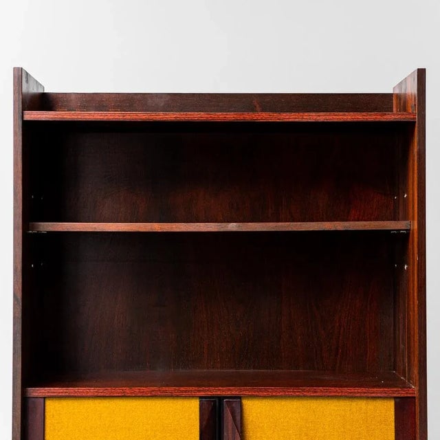 Wooden and Fabric Bookcase Cabinet, 1960s For Sale - Image 6 of 13