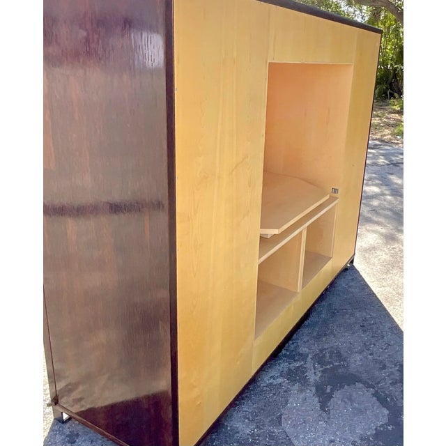 Vintage Peter Marino Custom Rosewood and Bronze Wall Unit For Sale - Image 4 of 12