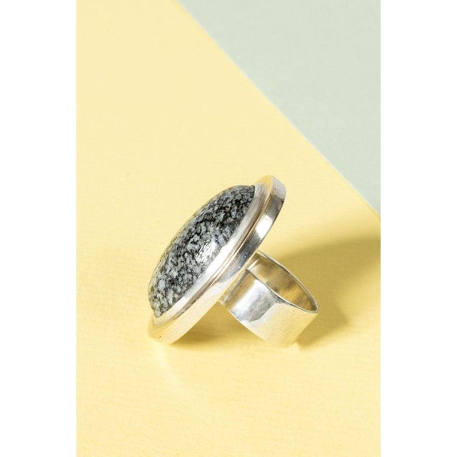 1970s Modernist Silver and Granite Ring by Anders Högberg, 1973 For Sale - Image 5 of 9