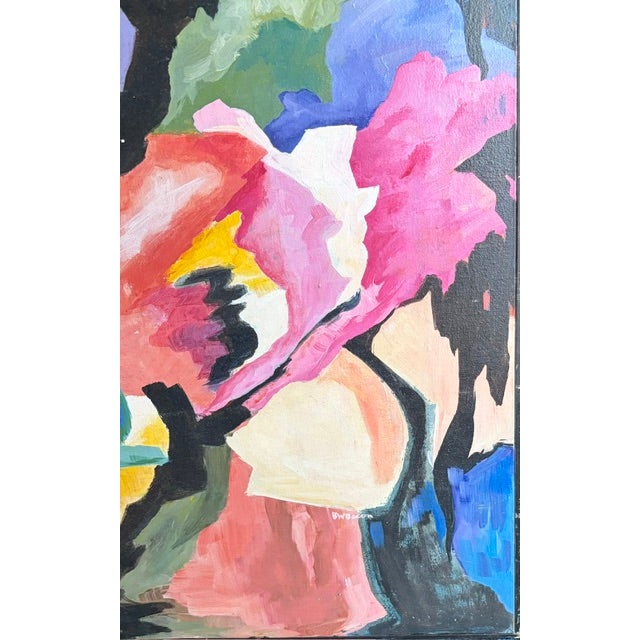 Mid 20th Century Mid Century Abstract Expressionist Floral Painting, Signed For Sale - Image 5 of 10