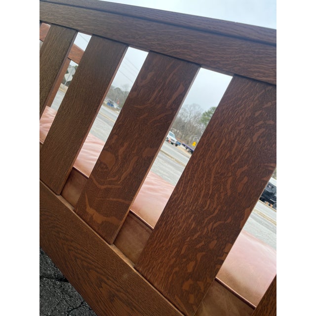 Early 20th Century L. & j.g. Stickley Model 216 Mission Oak Settle – Signed – 72” For Sale - Image 18 of 18