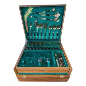 1960's Siam Thailand Rosewood & Brass Flatware Set - 132 Pcs.
