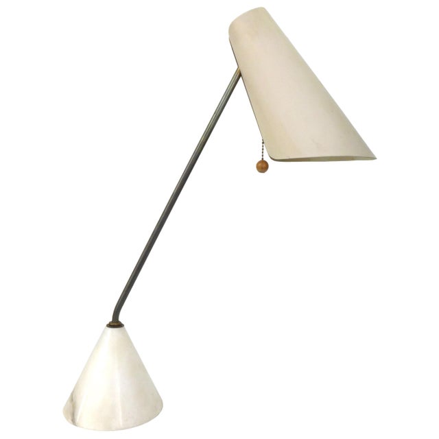 Raymor Italian Articulating Steel, Brass & Marble Desk Lamp by Raymor For Sale - Image 4 of 4