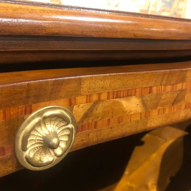 1990s Vintage Italian Three Drawer Walnut Shaped Chest/Console For Sale In Dallas - Image 6 of 12