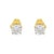 Contemporary Yellow Plated Sterling Silver Diamond Stud Earring (1/4 cttw, I-J Color, I2-I3 Clarity) For Sale - Image 3 of 6