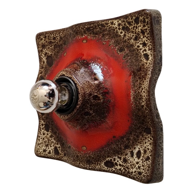 Mid-Century Modern Fat Lava Ceramic Wall Light from Hustadt Leuchten, 1960s For Sale