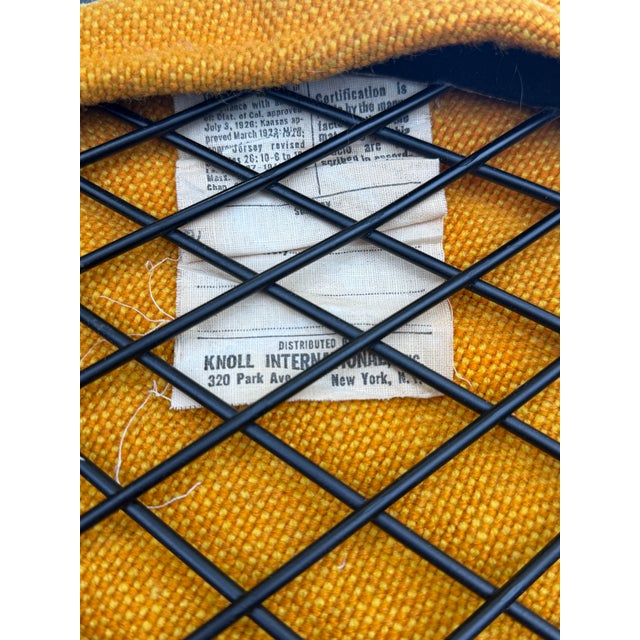 Mid-Century Modern Vintage Harry Bertoia for Knoll Diamond Chairs in Original Mustard Upholstery — Pair For Sale - Image 3 of 15