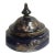 Italian Keramos Capodimonte Cobalt Blue Glaze Ornate Gold Handprinted Peacock and Floral Motif Lidded Round Vase Jar For Sale