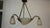 Metal Antique Art Nouveau French Metal and Glass 4-Light Chandelier, 1890s For Sale - Image 7 of 10