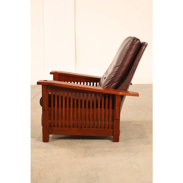 Stickley Mission Collection Cherry Spindle Morris Recliner For Sale - Image 16 of 18