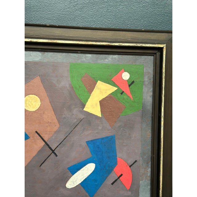 Swedish School, Geometric Composition, 1950s, Oil on Panel, Framed For Sale - Image 10 of 16