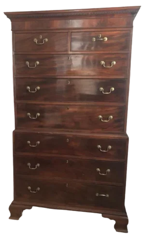 English George IIII Mahogany Chest-on-Chest, 18th Century