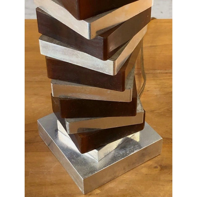 Maroon Space Age Kinetic Table Lamp, France, 1970s For Sale - Image 8 of 11