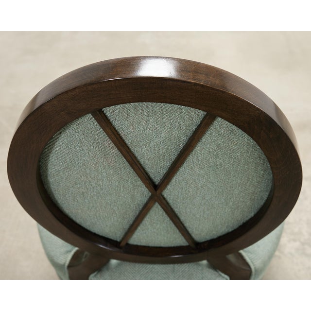 Set of Six Barbara Barry for Baker Oval X-Back Dining Chairs For Sale - Image 15 of 16