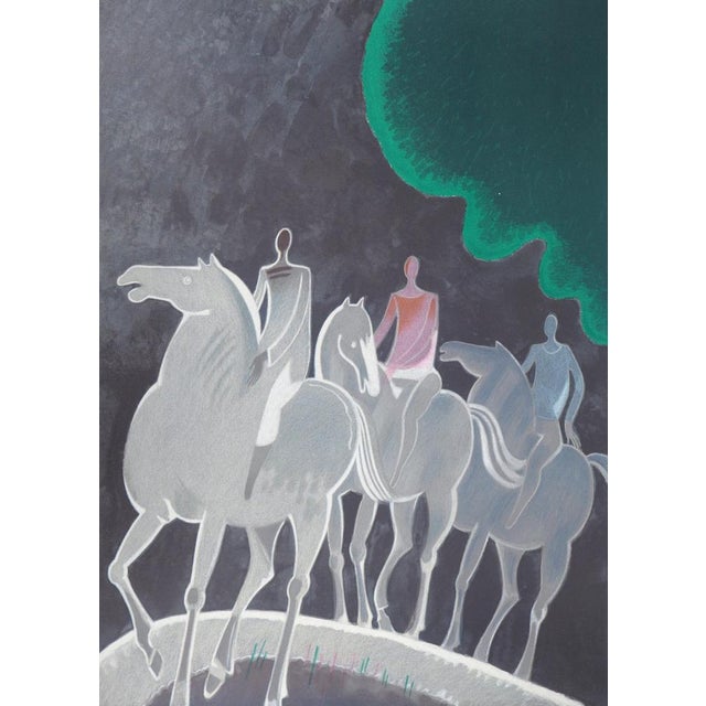 Albert Zavaro (1925-2022) Night Walk Original color lithograph Signed in pencil Marked as Artist's Proof (EA) On Arches...