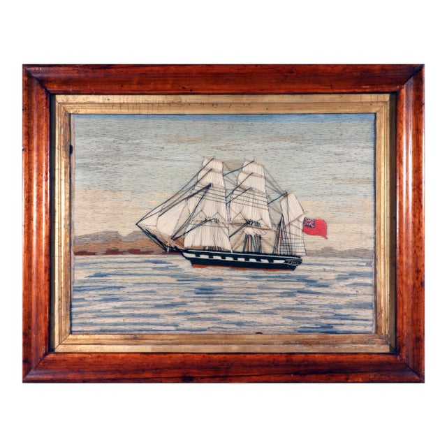 British Sailor's Woolwork of a Royal Navy Ship Circa 1765 For Sale