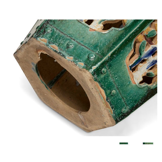 19th C Chinese Sancai Glazed Hexagonal Garden Stool For Sale In Los Angeles - Image 6 of 6