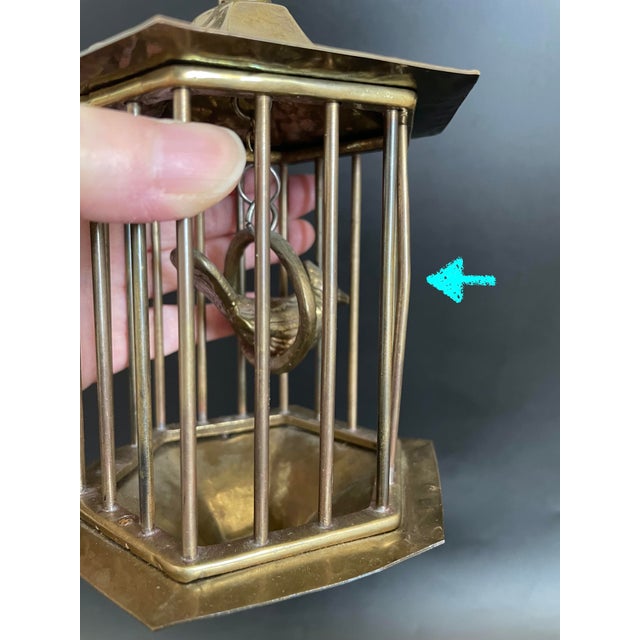 Vintage Brass Tree Branch Sculptural Centerpiece With Birds and Birdcage For Sale - Image 16 of 18
