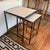 2010s Modern Industrial Style Oly Studio Steel and Cream Leather Nesting Tables For Sale - Image 5 of 7