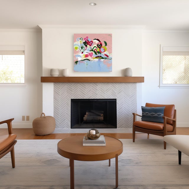 Los Angeles artist Amber Goldhammer paints dramatic abstract compositions in acrylic on canvas featuring energetic...